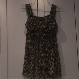 Black Green Tan Sleeveless Top